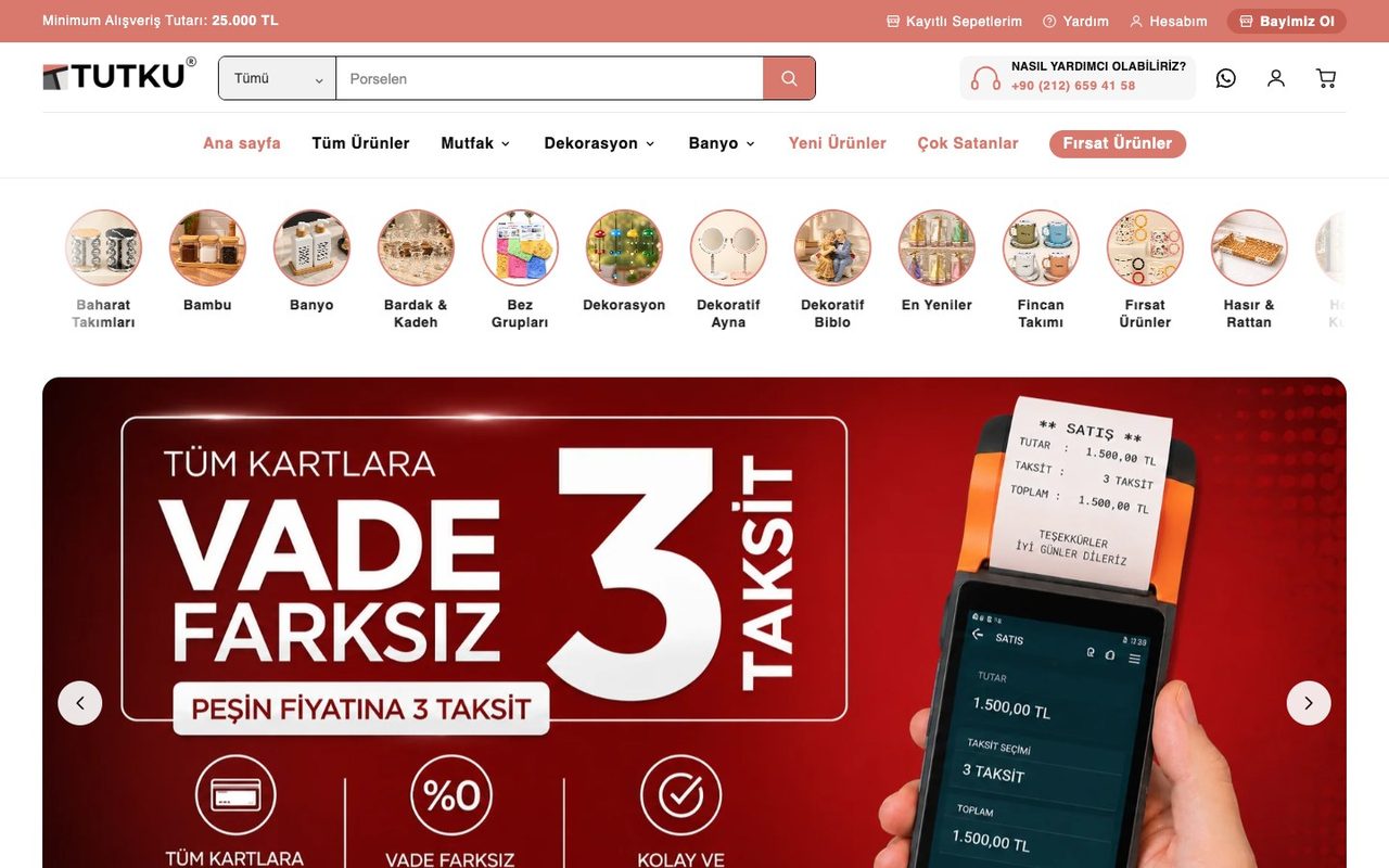 Tutku Home Toptan sitesi